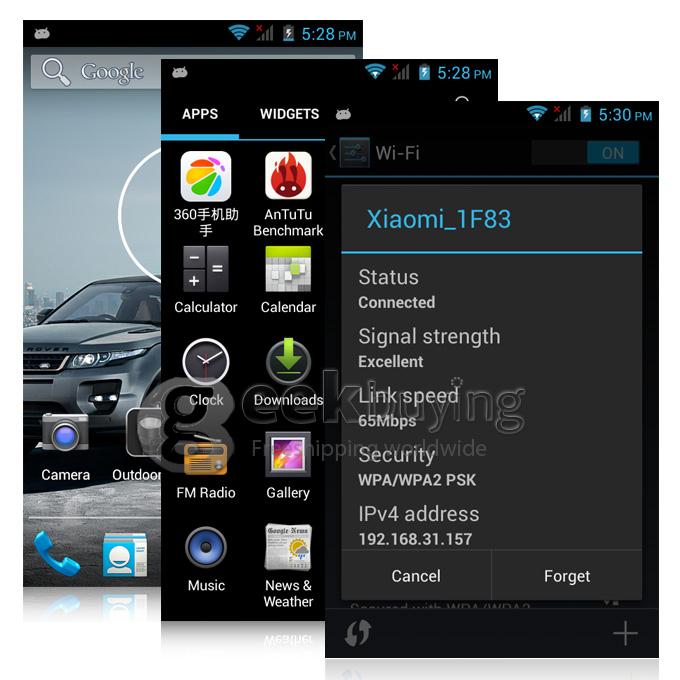 A8 MTK6572W Dual Core 1.2Gzh Smartphone 4.0 Inch Andriod 4.2.2 OS Waterproof Phone 5.0MP IP68 3G/GPS - Black
