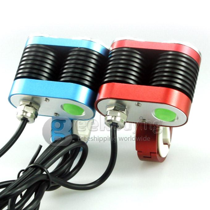Dark Knight K2C Cree T6 x 2 2400LM Bicycle Lighting Outdoor LED Flashlight with Battery Pack - Red