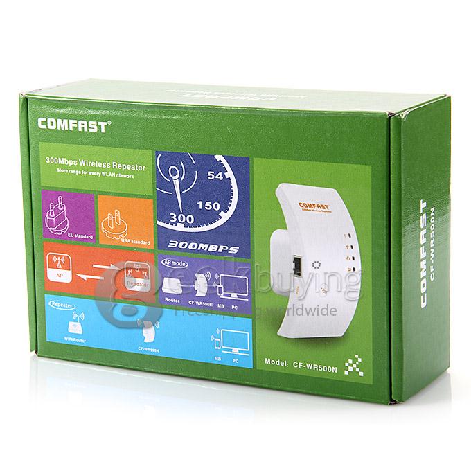EU&US Plug COMFAST CF-WR500N Portable 300Mbps 802.11b/g/n Network Wireless AP Repeater Router - White