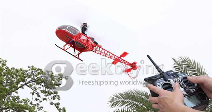 WLtoys V915 2.4GHz 4CH Scale RC Lama Helicopter RTF 6-axis Gyroscope with Remote Controller - Red