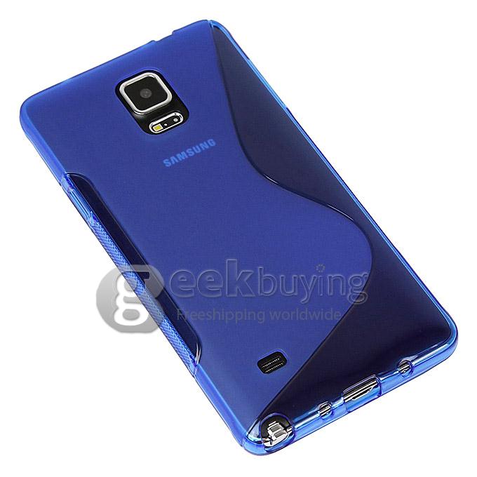New S-Line TPU Case Fashion Design Cover for Samsung Galaxy Note 4 N9100 - Blue