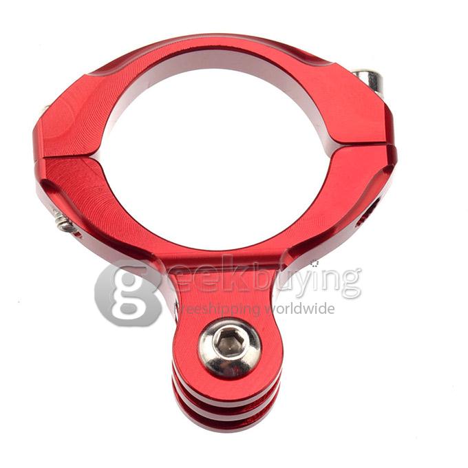 Bike Aluminum 31.8mm Round Handlebar Bar Standard Mount for GoPro HD 1 2 3 4 SJ4000 - Red