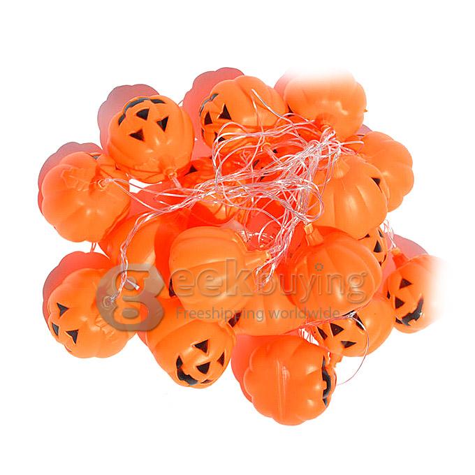 New Halloween Themed Pumpkin String Lights Fairy Decoration Jack Lights with 16 Lanterns - EU Plug