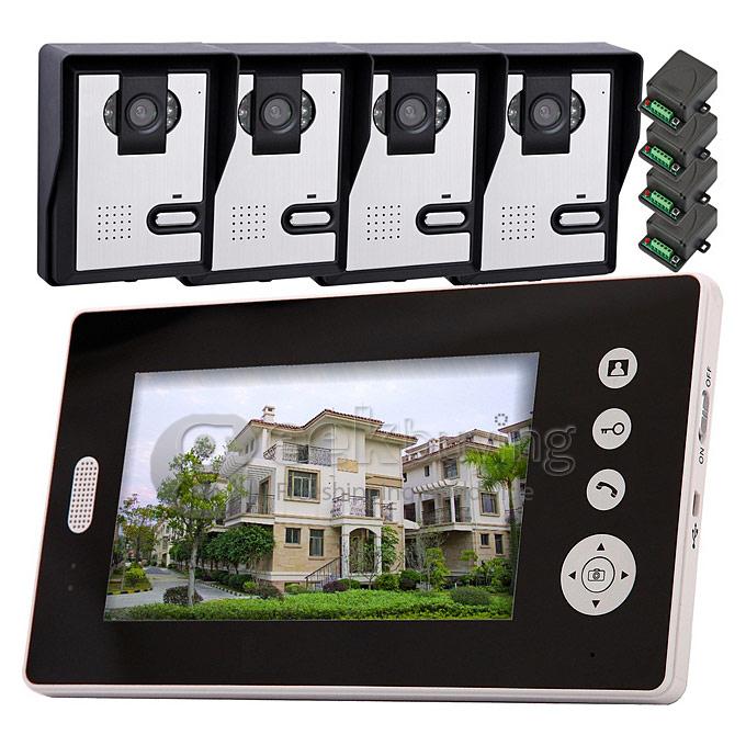 712GA 7 Inch TFT 2.4GHz Digital Wireless Video Door Phone 16 Chord Melodies Hands-free Talk Wireless Unlock