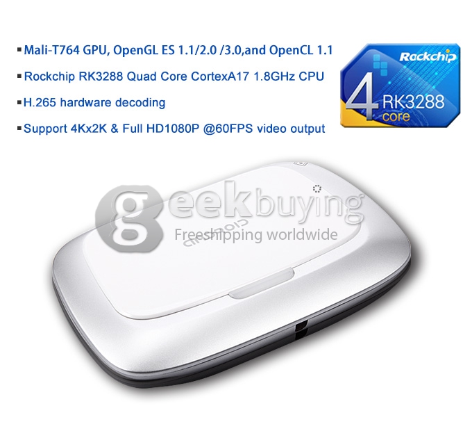 B368 RK3288 Android 4.4 Quad Core Cortex A17 1.8GHz TV BOX 4K FHD 1080P HDMI Media Player 2G/16G Bluetooth Wifi 100M/1000M Base-T OTG