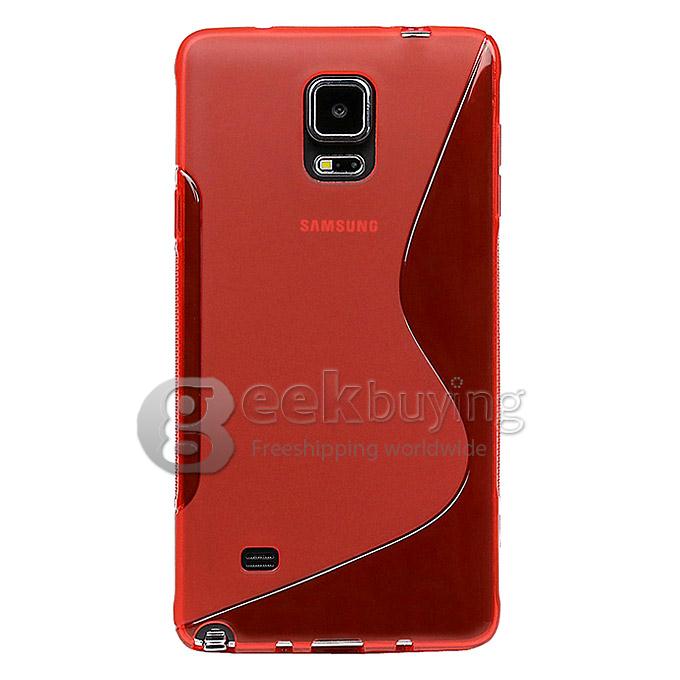 New S-Line TPU Case Fashion Design Cover for Samsung Galaxy Note 4 N9100 - Red