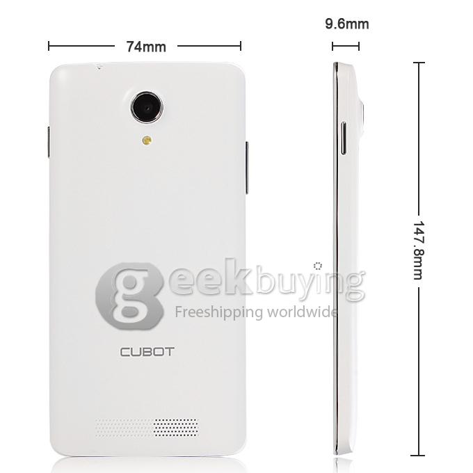 CUBOT P10 QHD Pixels MTK6572 Dual Core 1.3GHz 5.0 Inch Smartphone Android 4.2 OS 1GB RAM 8.0MP 3G GPS - White