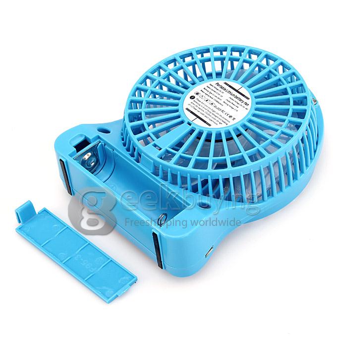 Super Big Wind Portable 3 Gears USB / Batery Fan with 2200mAh 16850 Lithium Battery Working Time 7.5 Hours - Blue