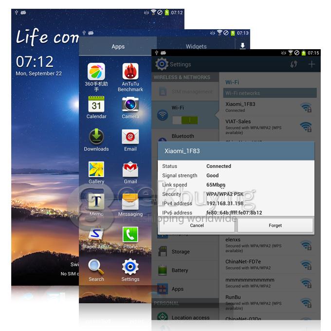 Kingzone KingPad 1 MTK6582 Quad Core 8.0 Inch Phablet Android 4.3 IPS 1GB RAM 8GB ROM 3G GPS Phone Call WCDMA OTG - White