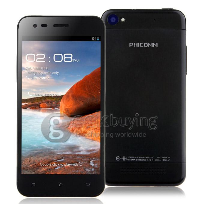 PHICOMM X100w 1280 x 720 Pixels MSM8625Q Quad Core 1.2GHz 4.7 Inch Smartphone 1GB RAM Android 4.1 HD 3G 8.0MP - Black