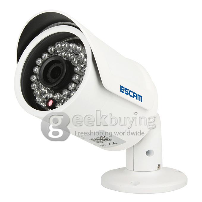 ESCAM QD320 H.264 720P Dual Stream 3.6MM Day / Night Waterproof IP Camera Support Motion Detection