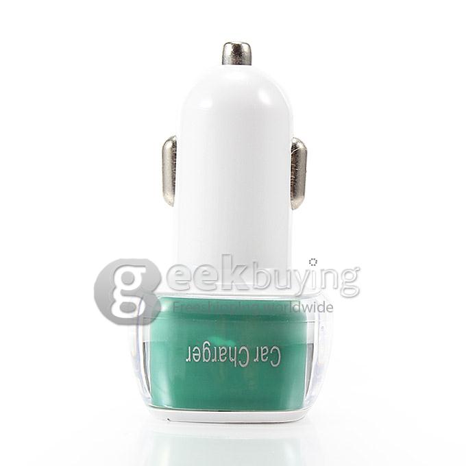 ES-01 Universal 3.1A Dual USB 2 Port Car Charger Adapter for iPhone 6 Plus Samsung Galaxy Cellphone Table GPS - Green