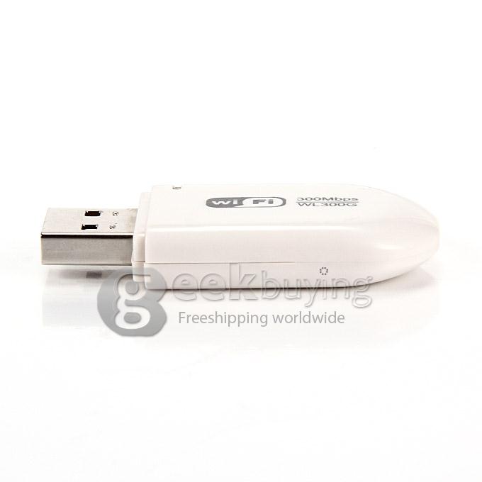 IEEE 802.11 b/g/n 2.4GHz USB 2.0 300Mbps High Speed Wireless WiFi Adapter Dongle for PC Laptop - White