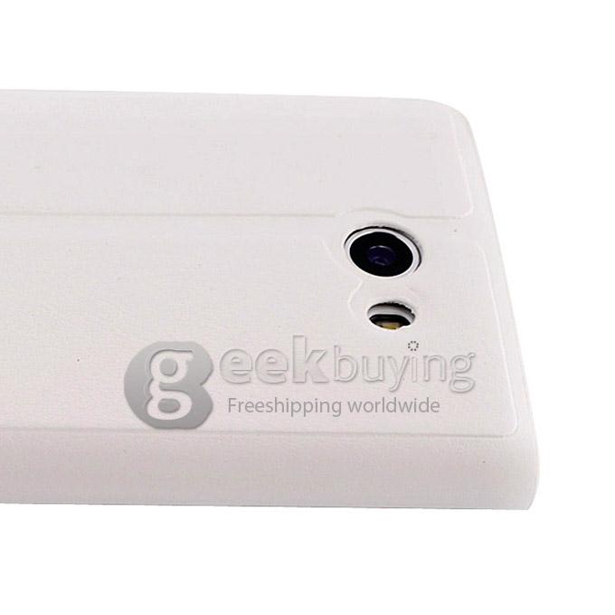 Flip PU Leather Cover Case for iocean X7S-T/X7 HD - White