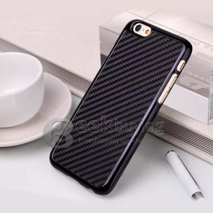 Brand New Carbon Fiber Unique Design Hard Cover Case for iPhone 6 Plus - Black