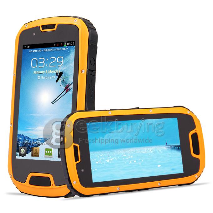W63/S09 MTK6589 Quad Core 1.2Gzh Android 4.2 Smartphone 1GB RAM 4GB ROM Waterproof Dustproof Shockproof 3G/GPS - Yellow