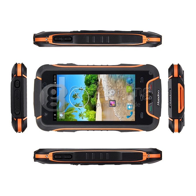 Huadoo V3 IP68 Waterproof MTK6582 Quad Core 1.3GHz Smartphone 4.0 Inch Android 4.4 1GB RAM 8GB ROM 8.0MP 3G GPS - Orange