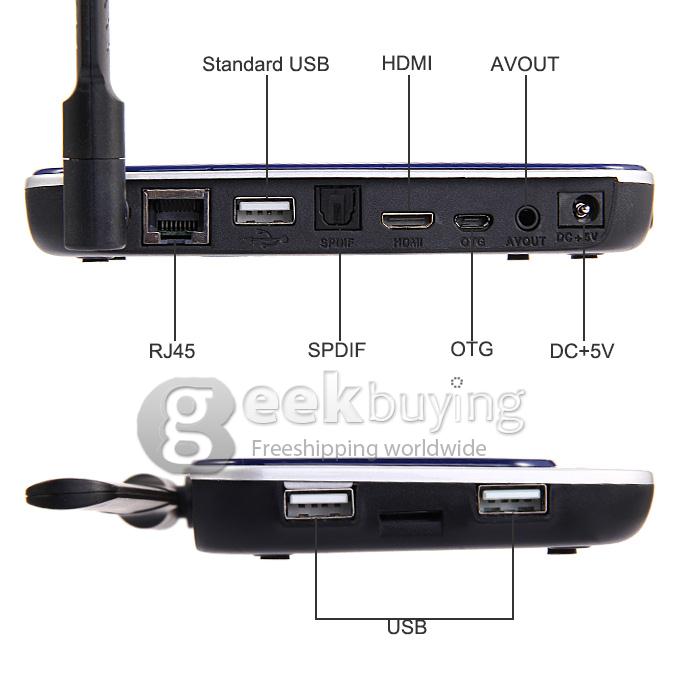 CS918II RK3288 Quad Core 1.8GHz Android 4.4 Mini TV BOX HDMI HDD Player 2G/16G Dual Band 2.4/5G WIFI Bluetooth 4.0 DLNA OTG - Blue