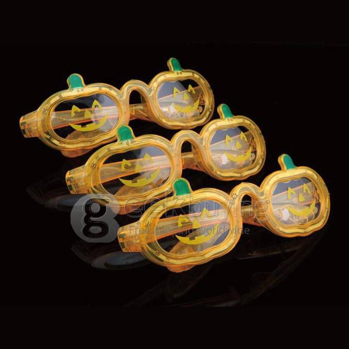 Halloween Hallowmas Party Costume Ball Pumpkin Stytle 3 Mode LED Light Sunglasses Decorative Item