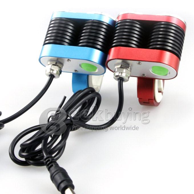 Dark Knight K2C Cree T6 x 2 2400LM Bicycle Lighting Outdoor LED Flashlight with Battery Pack - Red