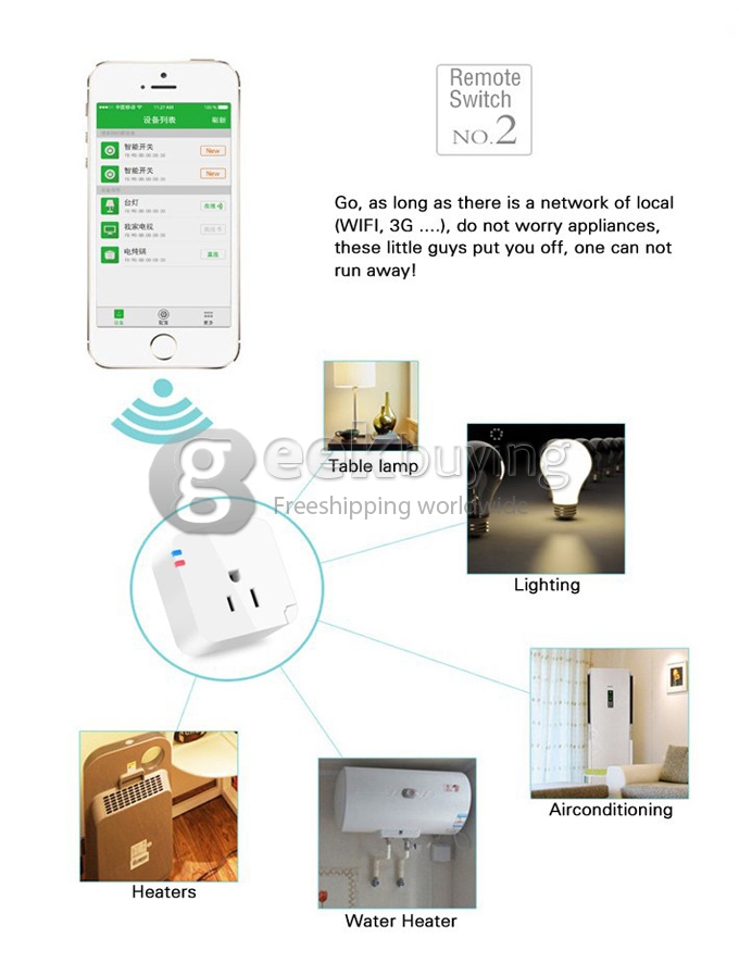 US Plug Kankun Smart Wifi Plug Socket Remote Control Plug Socket for Android iPhone App