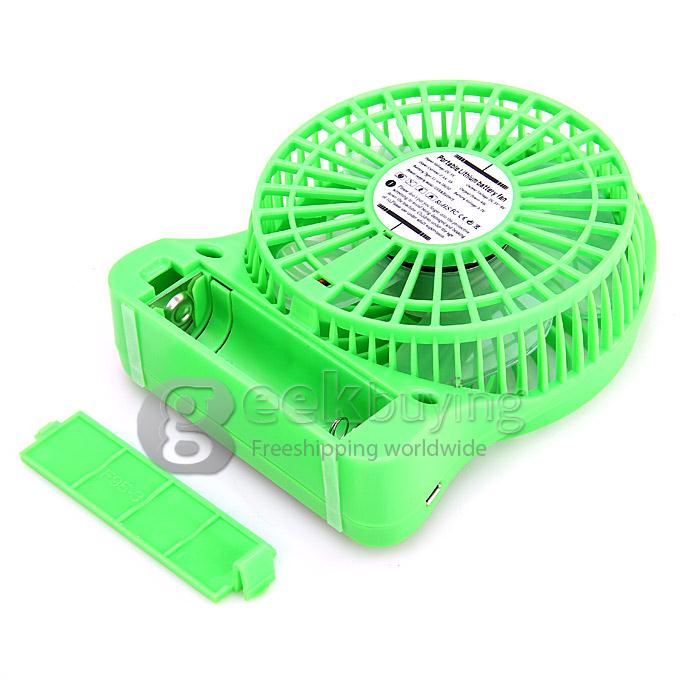 Super Big Wind Portable 3 Gears USB / Batery Fan with 2200mAh 16850 Lithium Battery Working Time 7.5 Hours - Green