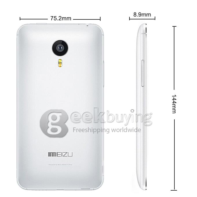 MEIZU MX4 1920x1152 4G MTK6595 Octa Core 5.36 Inch Smartphone 2GB RAM 20.70MP Flyme 4.0/Android 4.4 FHD+ Corning Gorilla Glass 3 - White