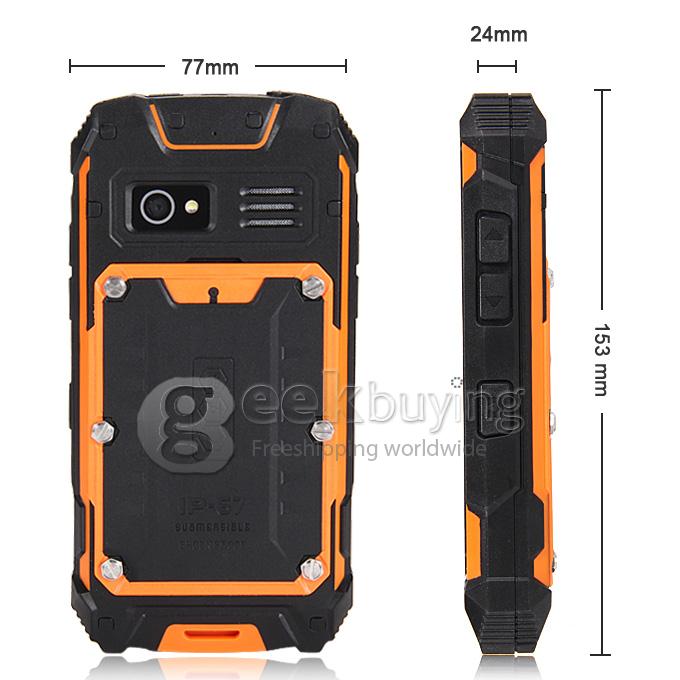 ZGPAX S9 MTK6572W Dual Core 1.3GHz Smartphone 4.5 Inch Waterproof Phone IP67 Walkietalkie Android 4.2 GPS/WIFI/Bluetooth - Black+Orange