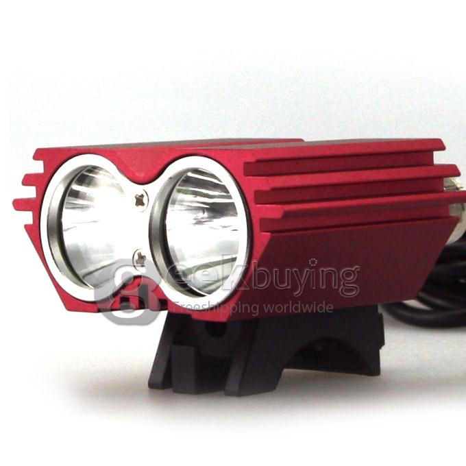 Dark Knight K2D Cree 2 x T6 2400LM Bicycle Lighting Outdoor LED Flashlight - Red