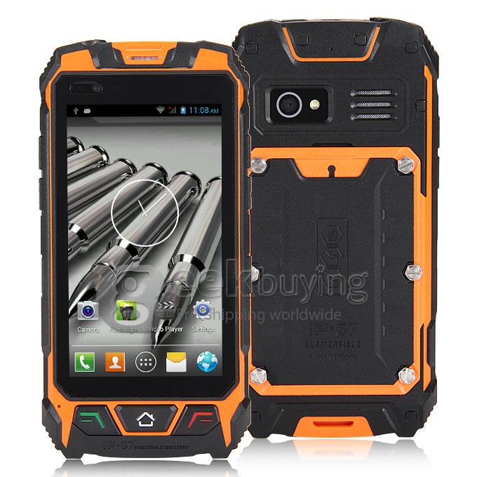 ZGPAX S9 MTK6572W Dual Core 1.3GHz Smartphone 4.5 Inch Waterproof Phone IP67 Walkietalkie Android 4.2 GPS/WIFI/Bluetooth - Black+Orange