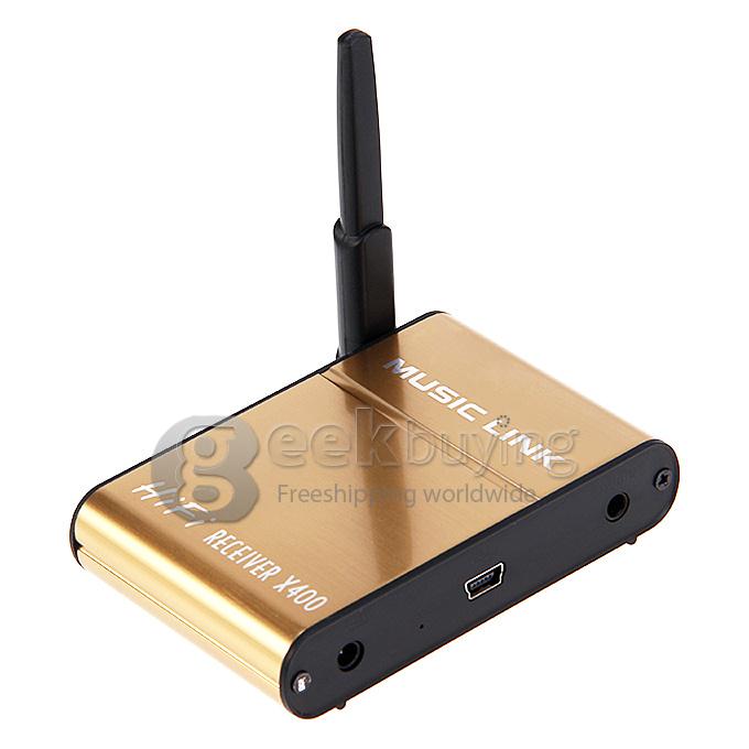 X400 Wireless Bluetooth 4.0+EDR Audio Receiver Music Receiver Link Adapter for IPhone/Android/PC/Tablet - Gold