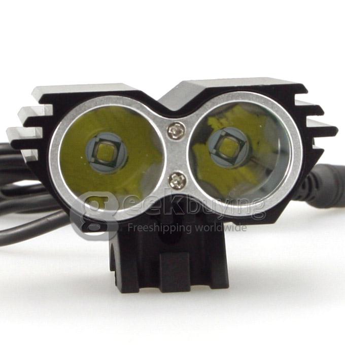 Dark Knight K2D Cree 2 x T6 2400LM Bicycle Lighting Outdoor LED Flashlight - Black