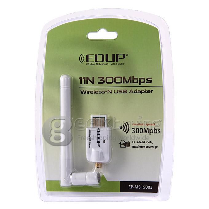 EDUP EP-MS15003 IEEE802.11b/g/n 2.4GHz 300Mbps Wireless Network USB Wifi Adapter - White