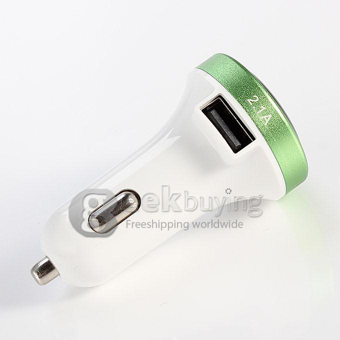ES-05 Universal Dual USB 2 Port 3.1A Car Charger Adapter for iPhone 6 Plus Samsung Galaxy Cellphone Tablet GPS - Green