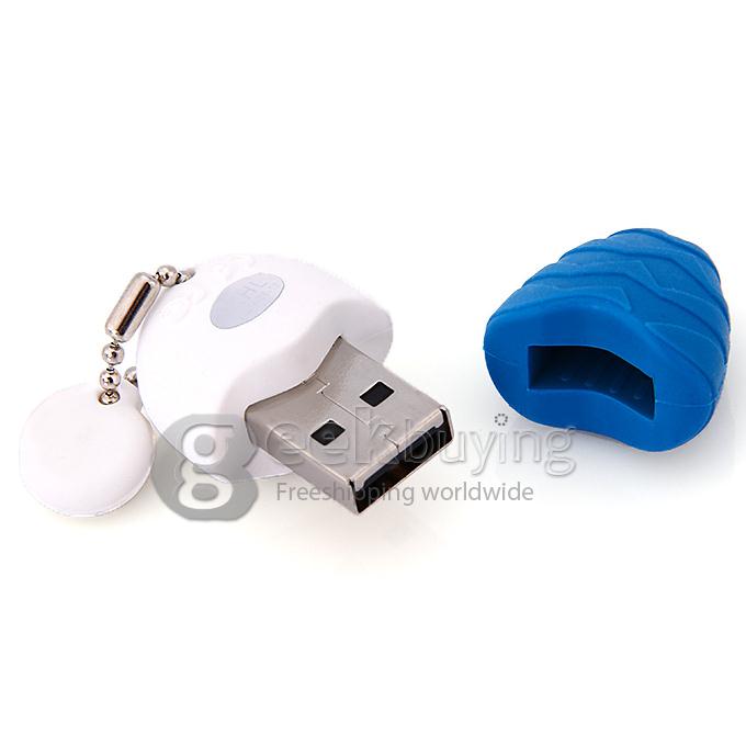 HP V270 Egg Shape 8GB USB 2.0 High Speed Flash Drive U Disk Memory Stick USB Drive with Keychain - Blue + White