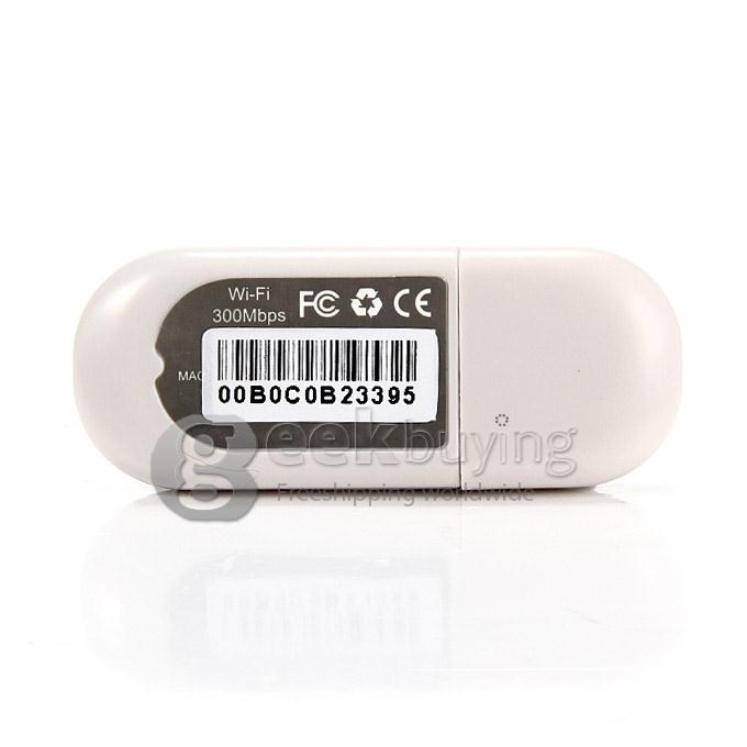 IEEE 802.11 b/g/n 2.4GHz USB 2.0 300Mbps High Speed Wireless WiFi Adapter Dongle for PC Laptop - White