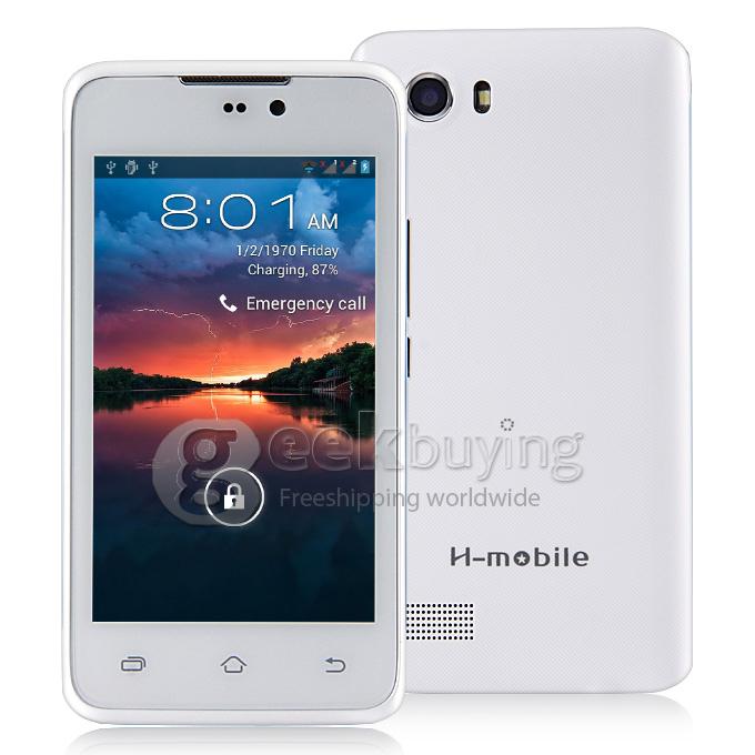 H-mobile F2 MTK6572 Dual Core 1.0GHz 4.0 Inch Smartphone 2.0MP Android 4.2 OS Bluetooth WIFI - White
