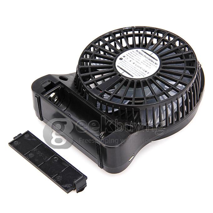 Super Big Wind Portable 3 Gears USB / Batery Fan with 2200mAh 16850 Lithium Battery Working Time 7.5 Hours - Black
