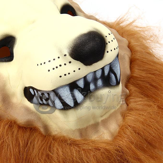 Halloween Themed Soft EVA Lion Mask Trick Toy Horror Props for Fancy Ball and Parties - Yellow