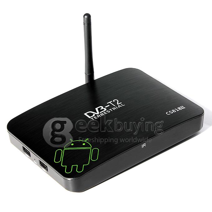 CS818II Amlogic 8726-MX Dual Core 1.5GHz Android 4.2 Mini TV Box HDMI HDD Player 1G/8G WIFI FHD 1080P DVB-T DVB-T2 DLNA Miracast - Black