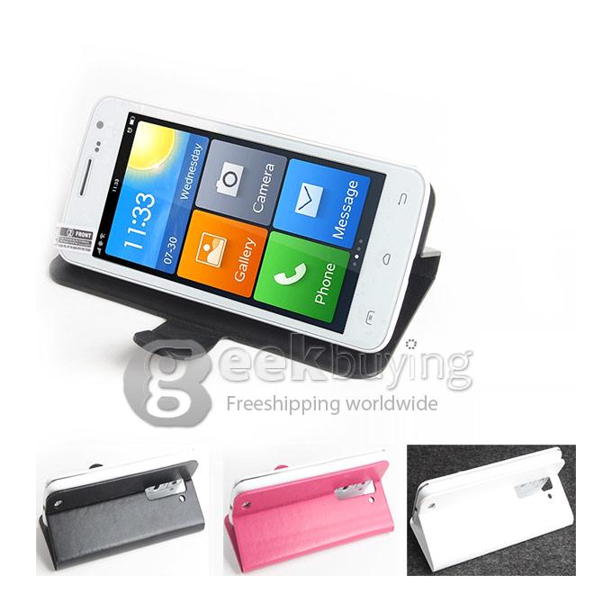 Protective PU Leather Hard Case Cover Shell for Elephone G3 - White