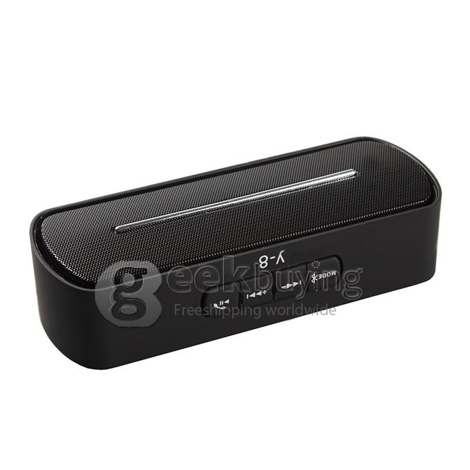 Y8 New Mini Sound Bluetooth Speaker with USB Disk TF Card Slot FM Handsfree - Black
