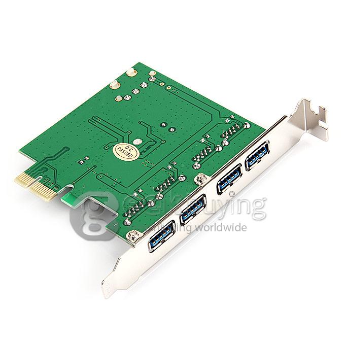 PCI-E Slot Card to USB 3.0 Hub Adapter Converter Female*4 - Black