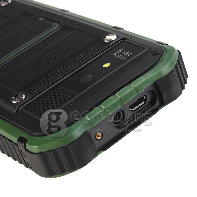 A8 MTK6572W Dual Core 1.2Gzh Smartphone 4.0 Inch Andriod 4.2.2 OS Waterproof Phone 5.0MP IP68 3G/GPS - Green