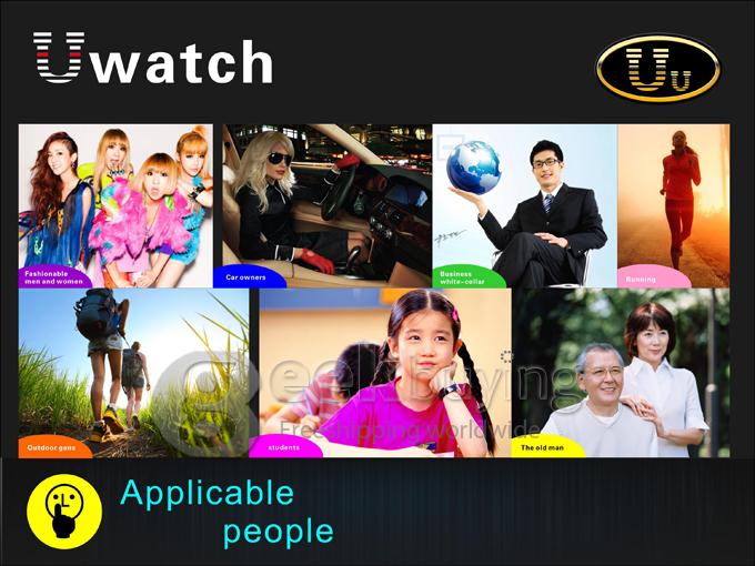 Uwatch Uu Waterproof Smart Bluetooth Watch Pedometer Multimedia Anti-lost Remote Capture for Voice Calls - Blue