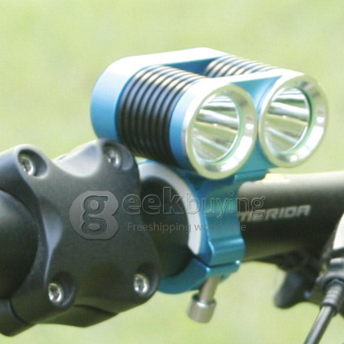 Dark Knight K2C Cree T6 x 2 2400LM Bicycle Lighting Outdoor LED Flashlight with Battery Pack - Red