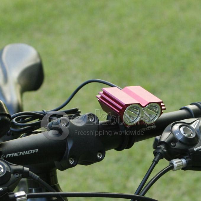 Dark Knight K2D Cree 2 x T6 2400LM Bicycle Lighting Outdoor LED Flashlight - Red