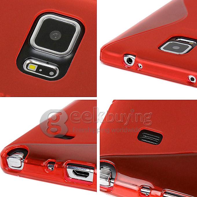 New S-Line TPU Case Fashion Design Cover for Samsung Galaxy Note 4 N9100 - Red