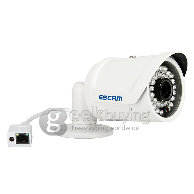 ESCAM QD320 H.264 720P Dual Stream 3.6MM Day / Night Waterproof IP Camera Support Motion Detection