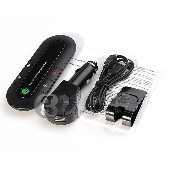 Universal Bluetooth V3.0 Wireless Handsfree Speaker Phone Speaker with Car Charger Kit - Black